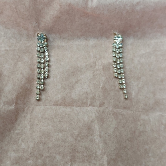 Diamond Rhinestone Drop Earings🍋 - Picture 2 of 3